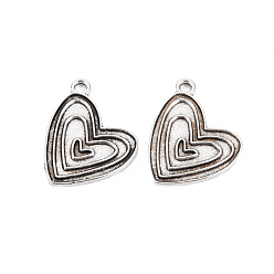 Античное Серебро Сплавочные сеттинги для кулона, тибетский стиль, без кадмия и без свинца, сердце, античное серебро, 23x18x1 мм, отверстие : 1.8 мм
