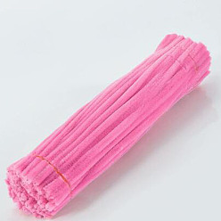 Flamingo DIY Plush Sticks, with Iron Core, Pipe Cleaners, Kid Craft Material, Flamingo, 295x6mm, 100pcs/set