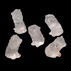 Розовый Кварц Украшение дисплея скульптуры из натурального розового кварца, для домашнего офисного стола, лев, 33.5~35x19~20.5x21~23 мм