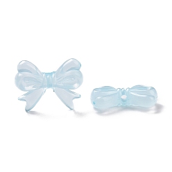 Light Cyan Imitation Jelly Style Acrylic Beads, Bowknot, Light Cyan, 14x18x4.5mm, Hole: 2mm, about 917pcs/500g