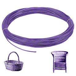 Purple Plastic Rattan Wicker Strips, Solid Weaving Material, for DIY, Furniture Knitting, Purple, 4mm, 50m/500g
