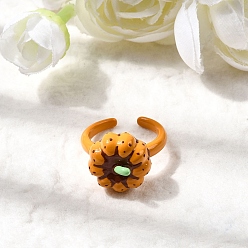 Тыква Латунные эмалевые манжеты для женщин, тыква, регулируемый, 15x15 мм