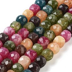 (52) Непрозрачная лаванда Бусины из натурального белого нефрита, граненые, окрашенные, кубические, разноцветные, 7x8x7 мм, отверстие : 1 мм, около 47~48 шт / нитка, 13.35~13.46'' (33.9~34.2 см)