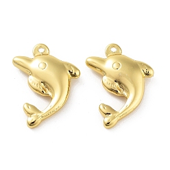 Dolphin 304 подвески из нержавеющей стали, реальный 18 k позолоченный, дельфин, 25x19x5.5 мм, отверстие : 1.8 мм