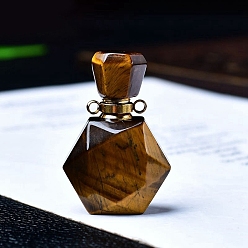 Тигровый глаз Натуральные флаконы для духов «Тигровый глаз», многоразовые бутылки с эфирным маслом, 2.3x3.4 см, емкость: 0.88 мл (0.03 жидких унций)