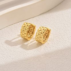 Настоящее золото 18K Простые геометрические серьги-кольца из латуни, цепочка-оберег, реальный 18 k позолоченный, 15 мм