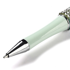 Dark Sea Green Plastic & Iron Beadable Pens, Ball-Point Pen, with Rhinestone, for DIY Personalized Pen with Jewelry Bead, Dark Sea Green, 145x14.5mm
