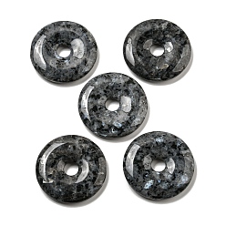 Larvikite Natural Larvikite Pendants, Donut/Pi Disc Charms, 50x6.5~7.5mm, Hole: 10mm