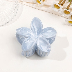 Небесно-голубой Пластиковые заколки-коготь для волос для женщин и девочек, цветок, голубой, 85x75x45 мм