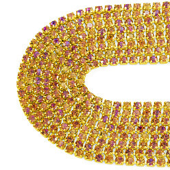 Or 4.8 mètres de chaînes de tasse en strass de fer, avec bobine, or, 2x2x2mm