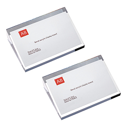 Прозрачный Настольный прямоугольный акриловый держатель для именных карточек, Держатель визитной карточки, прозрачные, 6.05x8.95x0.75~2.2 см