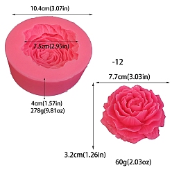 Ярко-Розовый Силиконовые формы для пионов своими руками, формы для изготовления свечей, форма для ароматерапевтической свечи, ярко-розовый, 10.4x4 см, Внутренний диаметр: 7.7x3.2 cm