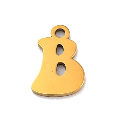 Letter B 201 прелести нержавеющей стали, лазерная резка, буквенное очарование, В письме, 10.5x6.5x1 мм, отверстие : 1.2 мм