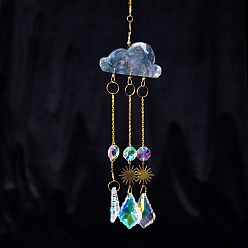 Мосс Агат Подвеска «Ловец солнца» из мохового агата и хрусталя в форме облака, создатель радуги, украшение сада и дома своими руками, 450~500 мм