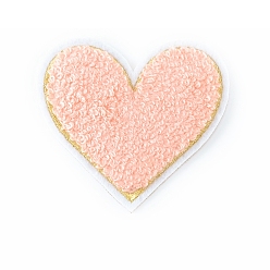 Розовый Ткань компьютеризированная вышивка ткань гладить/пришивать заплатки, сердце, туманная роза, 75x70 мм