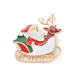 Разноцветный Санта-Клаус с эмалированными булавками в виде лося, булавки из сплава для лацканов одежды рюкзака, красочный, 44x40 мм