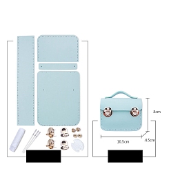 Бледно-бирюзовый Набор мини-сумок для наушников своими руками, включая материалы сумки из искусственной кожи, с железными застежками, бледные бирюзовая, 8x10.5x4.5 см