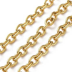 Настоящее золото 18K 304 из нержавеющей стали цепи Роло, несварные, с катушкой, ионное покрытие (ip), реальный 18 k позолоченный, 9x7x1.7 мм, около 32.81 футов (10 м) / рулон