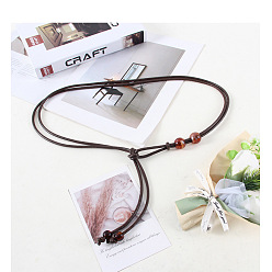 Кокосово-Коричневый Узлы из искусственной кожи с круглыми акриловыми бусинами цвета сиены для платья, кокосового коричневый, 800 мм