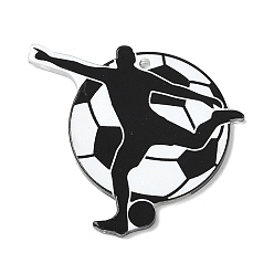 Разноцветный Печатные акриловые подвески, футбол с человеческим обаянием, красочный, 42.5x35.5x2 мм