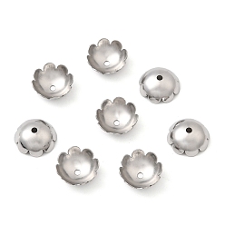 Нержавеющая Сталь Цвет 316 из нержавеющей стали разделительные бусины, цветок, цвет нержавеющей стали, 10x4 мм, отверстие : 1.2 мм