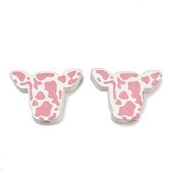 Pink Печатные бусины из тополя, поголовье крупного рогатого скота, розовые, 14.5x20x5.5 мм, отверстие : 3 мм