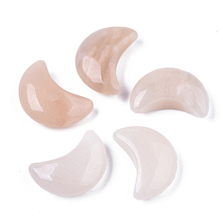 Розовый Авантюрин Форма луны натуральный розовый авантюрин исцеляющий кристалл карманные пальмовые камни, для балансировки чакр, изготовление ювелирных изделий, украшение дома, 30x20.5x9.5 мм