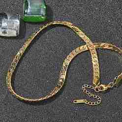 Золотой 304 женские ожерелья-змейки из нержавеющей стали, золотые, 16.22 дюйм (41.2 см)