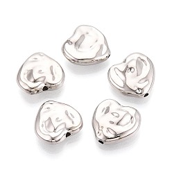 Платина CCB пластиковые шарики, сердце, платина, 13.5x14x5 мм, отверстие : 1.6 мм