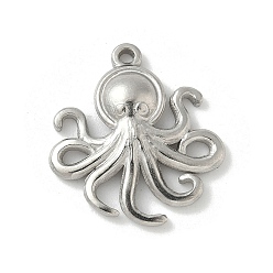 Нержавеющая Сталь Цвет 304 подвески из нержавеющей стали, очарование осьминога, анти-тускнение, цвет нержавеющей стали, 17x18.5x3.5 мм, отверстие : 1.5 мм