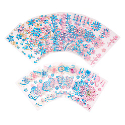 Смешанные Узоры 18 листы 18 цветные самоклеющиеся наклейки для мобильных телефонов, акриловые наклейки горного хрусталя, прямоугольник со смешанным рисунком, смешанные узоры, 1 лист / цвет