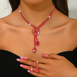 Гиацинт Комплекты серег и ожерелий из латуни с конским глазом и стразами, гиацинт, 255 мм