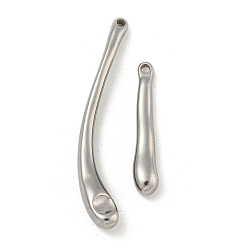 Нержавеющая Сталь Цвет Не тускнеющие 304 подвески из нержавеющей стали, бар очарование, цвет нержавеющей стали, 25~39x4.5~11x4~4.5 мм, отверстие : 1~1.2 мм, 2 шт / комплект