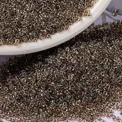 (RR2195) Хрустальный AB с Серо-коричневой Подкладкой Миюки круглые бусины рокайль, японский бисер, (rr 2195) темно-синий кристалл, 15/0, 1.5 мм, Отверстие : 0.7 мм , около 27777 шт / 50 г