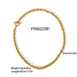 Золотой Ожерелья из нержавеющей стали для женщин, золотые, 17.72 дюйм (45 см)