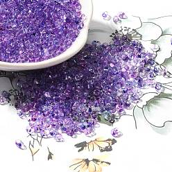 Сине-фиолетовый Прозрачная краска для выпечки стеклянные бусины, два тона, арахис, синий фиолетовый, 4.5x3.5x2.5 мм, отверстие : 0.9 мм, Около 9000 шт / фунт