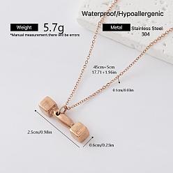 Rose Gold 304 Stainless Steel Pendant Necklaces for Women, Rose Gold, 17.72 inch(45cm)
