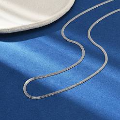 Нержавеющая Сталь Цвет 304 ожерелья из нержавеющей стали с плоскими цепями-змейками для женщин и мужчин, цвет нержавеющей стали, 15.83 дюйм (40.2 см)