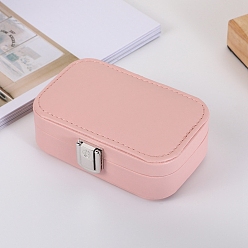 Pink PU Leather Jewelry Packaging Box for Necklaces Earrings Storage, Pink, 7.5x12x4cm