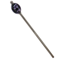 Púrpura Murano y palillos para el cabello de latón, accesorios para el cabello para mujeres y niñas, púrpura, 150x18 mm