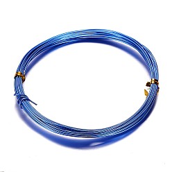 Blue Round Aluminum Craft Wire, for Beading Jewelry Craft Making, Blue, 15 Gauge, 1.5mm, 10m/roll(32.8 Feet/roll)