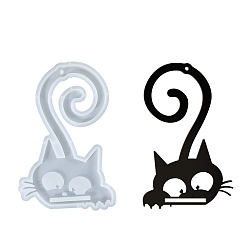 Белый Силиконовые формы, форма кошки, белые, 171x110x8 мм, отверстие : 4 мм