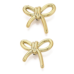 Golden Plated UV Plating Acrylic Beads, Bowknot, Golden Plated, 26x28x9mm, Hole: 2.8mm