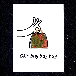 Унакит Украшения для сумок из натурального унакита, с бумажными карточками и золотой сумкой, фигурка для украшения дома, энергетический камень рейки для исцеления, 28x25 мм