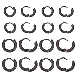 Metallgrau 304 Stahl huggie Creolen Edelstahl, hypoallergene Ohrringe, Ring, Metallgrau, 10 Messgerät, 14.5x14x2.5 mm, Stift: 1 mm, 8pair / box