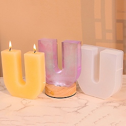 Letter U Moldes de vela de silicona diy, para hacer velas perfumadas, letra u, 12.2x11.4x2.65 cm