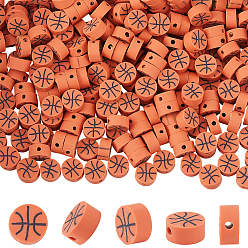 Basketball 300 бусины из полимерной глины ручной работы., спортивные товары, баскетбол, 9.5x4 мм, отверстие : 1.8 мм, 100 шт / пакет
