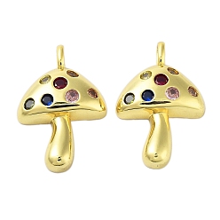 Гриб Стойка металлическая латунная микропрофилированная кубическая циркония подвески, долговечный, реальный 18 k позолоченный, без кадмия и без свинца, гриб, 36.5x24x7.5 мм, отверстие : 4.8x3 мм