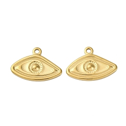 Eye 304 подвески из нержавеющей стали, ионное покрытие (ip), реальный 18 k позолоченный, глаз, 14.5x21x1.5 мм, отверстие : 1.8 мм