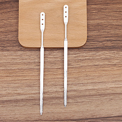 Silver Alloy Hair Sticks Findings, Silver, 150x7mm, Hole: 2mm